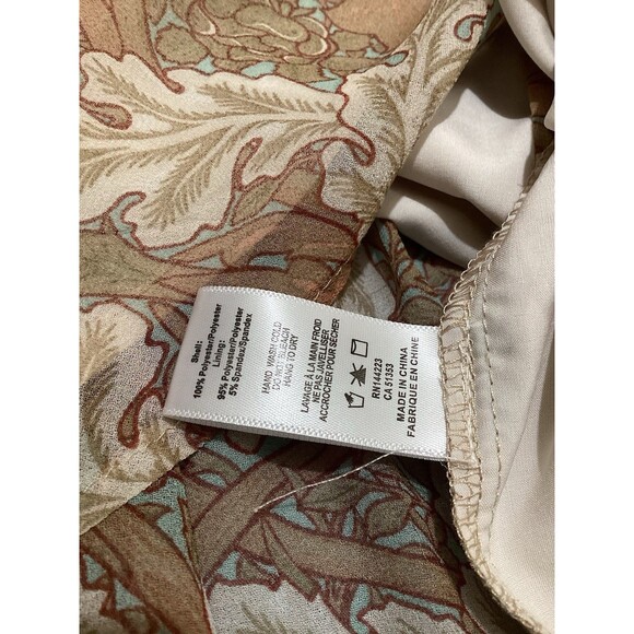 Bishop & Young Tan Floral Sheer Long Sleeve Blouse Boho Peasant S - Picture 6 of 6